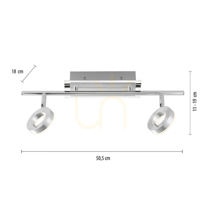 SILEDA plafond 6781-96 Silver 2xLED small 6