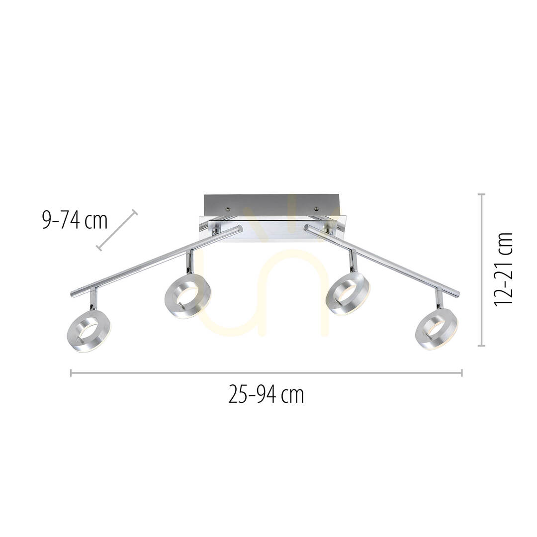 Preview SILEDA plafond 6786-96 Silver 4xLED SILEDA plafond 6786-96 Silver 4xLED