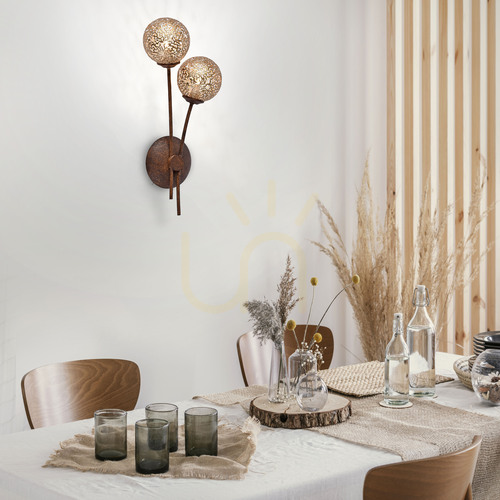 Check Wall lamp GRETA 9032-48 Rusty 2xG9