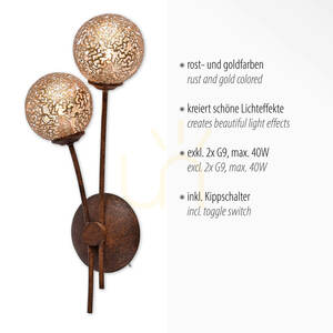 Wall lamp GRETA 9032-48 Rusty 2xG9 small 3