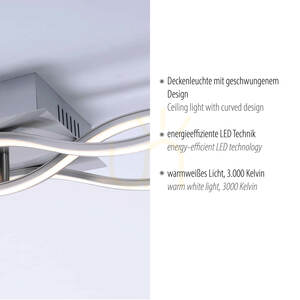 WAVE Plafond 15166-55 Silver 3xLED small 3