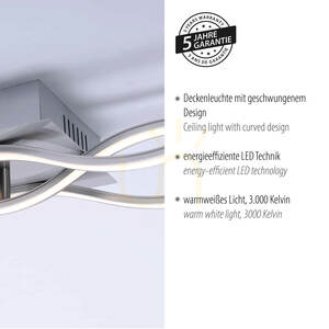 WAVE Plafond 15166-55 Silver 3xLED small 4