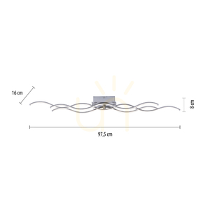 WAVE Plafond 15166-55 Silver 3xLED small 8