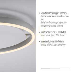 RITUS 15391-95 LED Ceiling Light Zuma Line, Silver, 39.3 cm small 3
