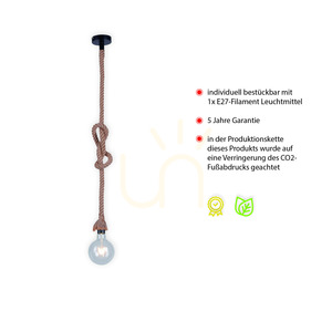 ROPE Pendant Lamp 15481-18 Brown 1xE27 small 3