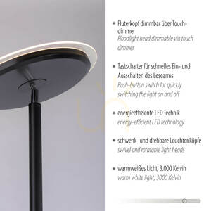 HANS Floor Lamp 11709-18 Black 2xLED small 3