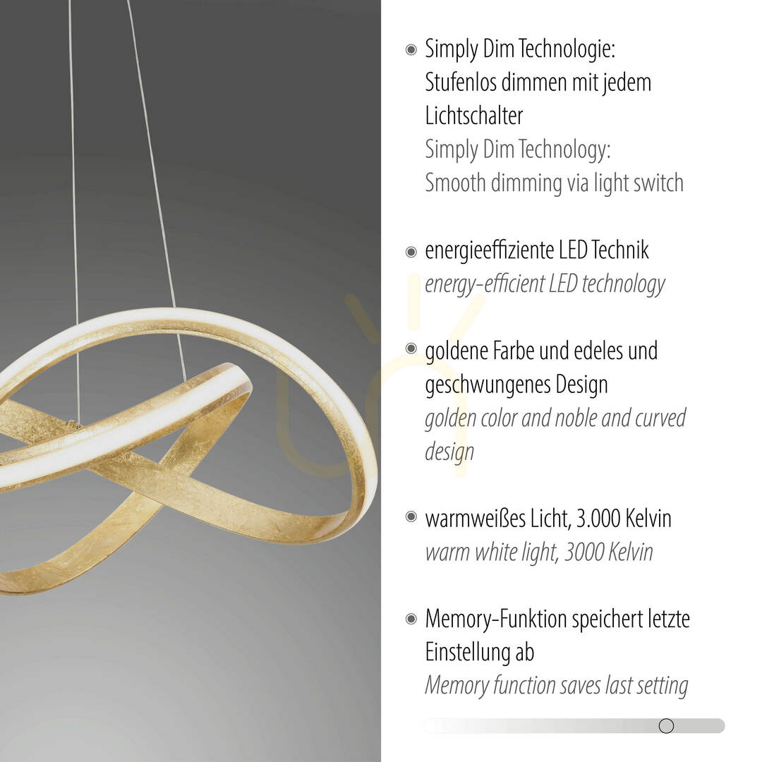 Display MELINDA Pendant Lamp 8291-12 Gold 1xLED MELINDA Pendant Lamp 8291-12 Gold 1xLED