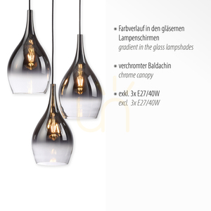 PILUA Pendant Lamp 2062-17 Chrome 3xE27 small 3