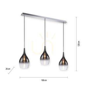 PILUA Pendant Lamp 2063-17 Chrome 3xE27 small 7