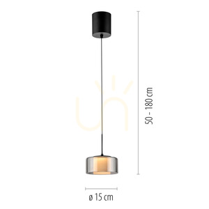 Paul Neuhaus RIKA 2112-18 LED pendant light, black with smoked shade, 15 cm small 8
