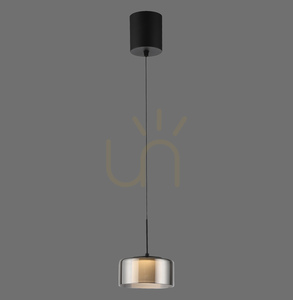 Paul Neuhaus RIKA 2112-18 LED pendant light, black with smoked shade, 15 cm small 0