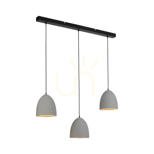 Check Paul Neuhaus ETON 2233-22 grey concrete pendant light, 3×E27