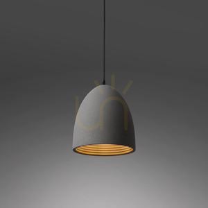 Paul Neuhaus ETON 2233-22 grey concrete pendant light, 3×E27 small 8