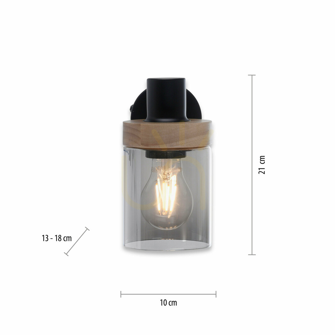 Preview PASQUAL wall lamp 11311-18 Black 1xE27 PASQUAL wall lamp 11311-18 Black 1xE27