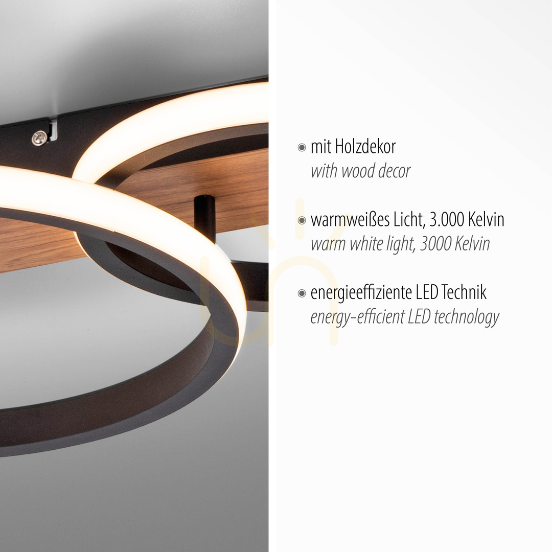 Display TROOPER Plafond 15616-78 Wood 1xLED TROOPER Plafond 15616-78 Wood 1xLED