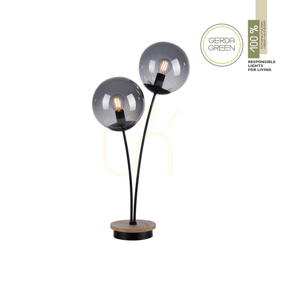 View GREEN WIDOW Table Lamp 11390-79 Black 2xE14. GREEN WIDOW Table Lamp 11390-79 Black 2xE14.