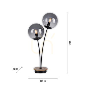 GREEN WIDOW Table Lamp 11390-79 Black 2xE14. 7 GREEN WIDOW Table Lamp 11390-79 Black 2xE14. small 7