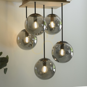 GREEN WIDOW Plafond 11395-79 Black 5xE14 small 9