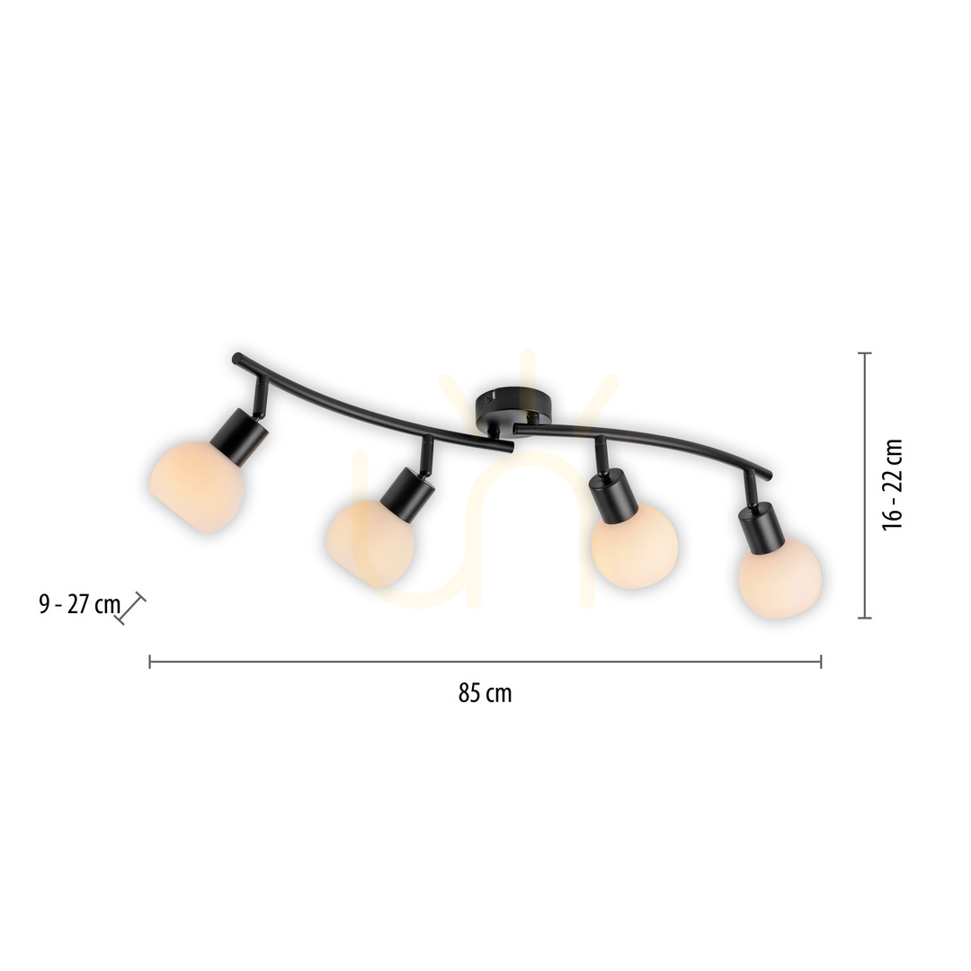 Display Plafond LOKI 12154-18 Black 4xE14 Plafond LOKI 12154-18 Black 4xE14
