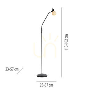LOKI Floor Lamp 12157-18 Black 1xE14 small 8