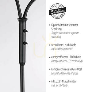 LOKI Floor Lamp 12158-18 Black 2xE14 4 LOKI Floor Lamp 12158-18 Black 2xE14 small 4