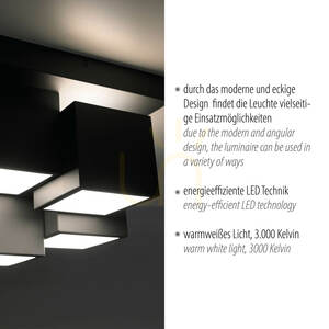 TETRIS Ceiling Light 14114-18 Black 4xLED small 3