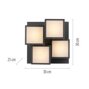 TETRIS Ceiling Light 14114-18 Black 4xLED small 8