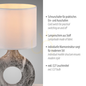 CARARA Table Lamp 14193-15 Grey 1xE27 small 3