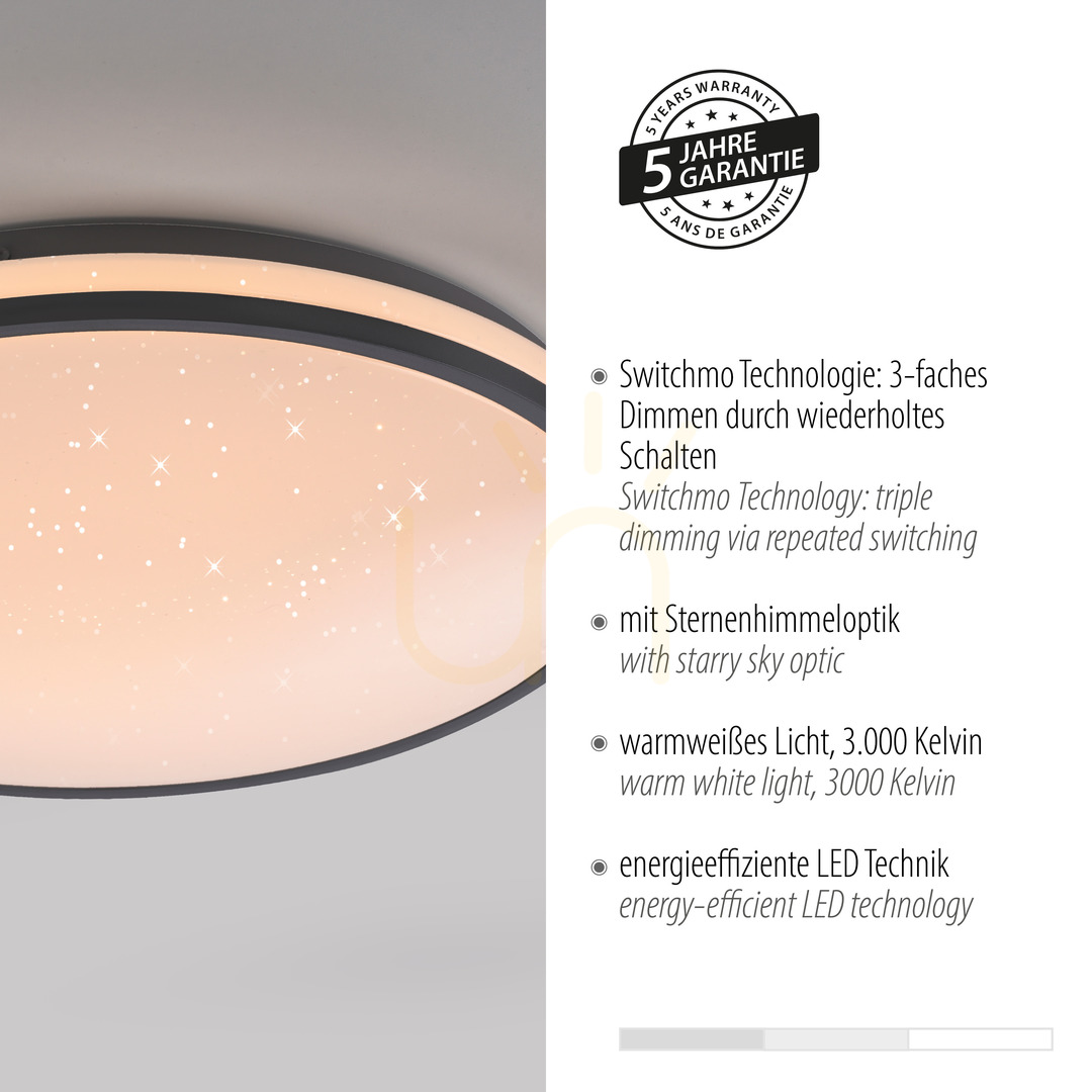 Show Plafond KYLE14294-18 Black 1xLED Plafond KYLE14294-18 Black 1xLED