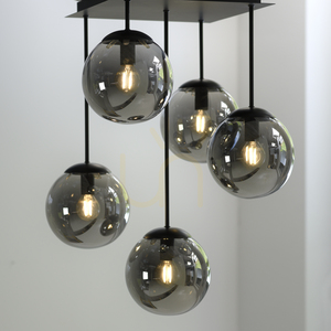 BIG WIDOW 14602-18 black 5-light ceiling light, E14 small 12