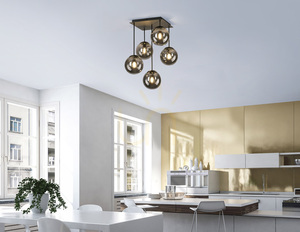 BIG WIDOW 14602-18 black 5-light ceiling light, E14 small 2