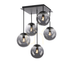 BIG WIDOW 14602-18 black 5-light ceiling light, E14 small 5