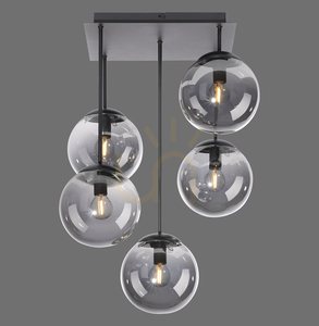 BIG WIDOW 14602-18 black 5-light ceiling light, E14 small 0