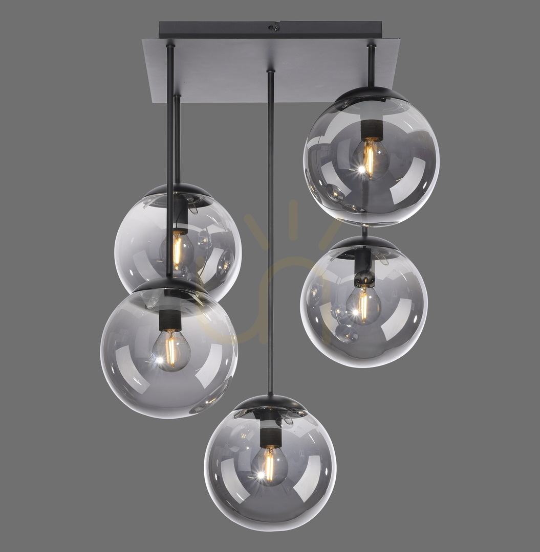 BIG WIDOW Plafond 14602-18 Black 5xE14.