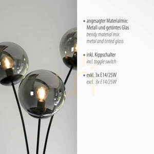 BIG WIDOW Floor Lamp 14603-18 Black 3xE14. 3 BIG WIDOW Floor Lamp 14603-18 Black 3xE14. small 3