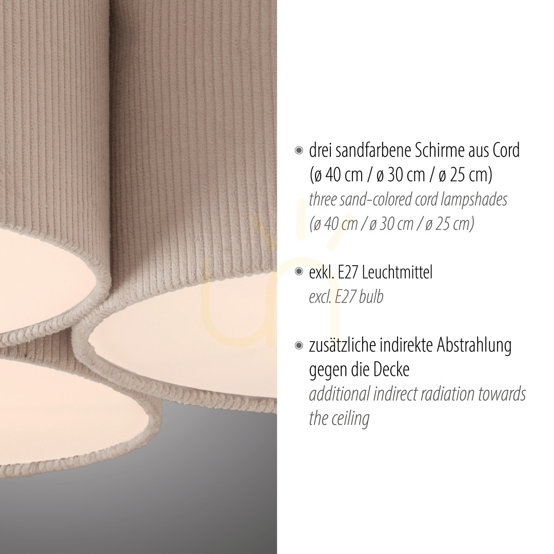 Display GREEN DURO Plafond 14890-39 Beige 3xE27 GREEN DURO Plafond 14890-39 Beige 3xE27
