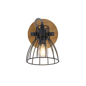 Paul Neuhaus TARO 15117-18 ceiling and wall light, black and wood, 1×E14 small 10