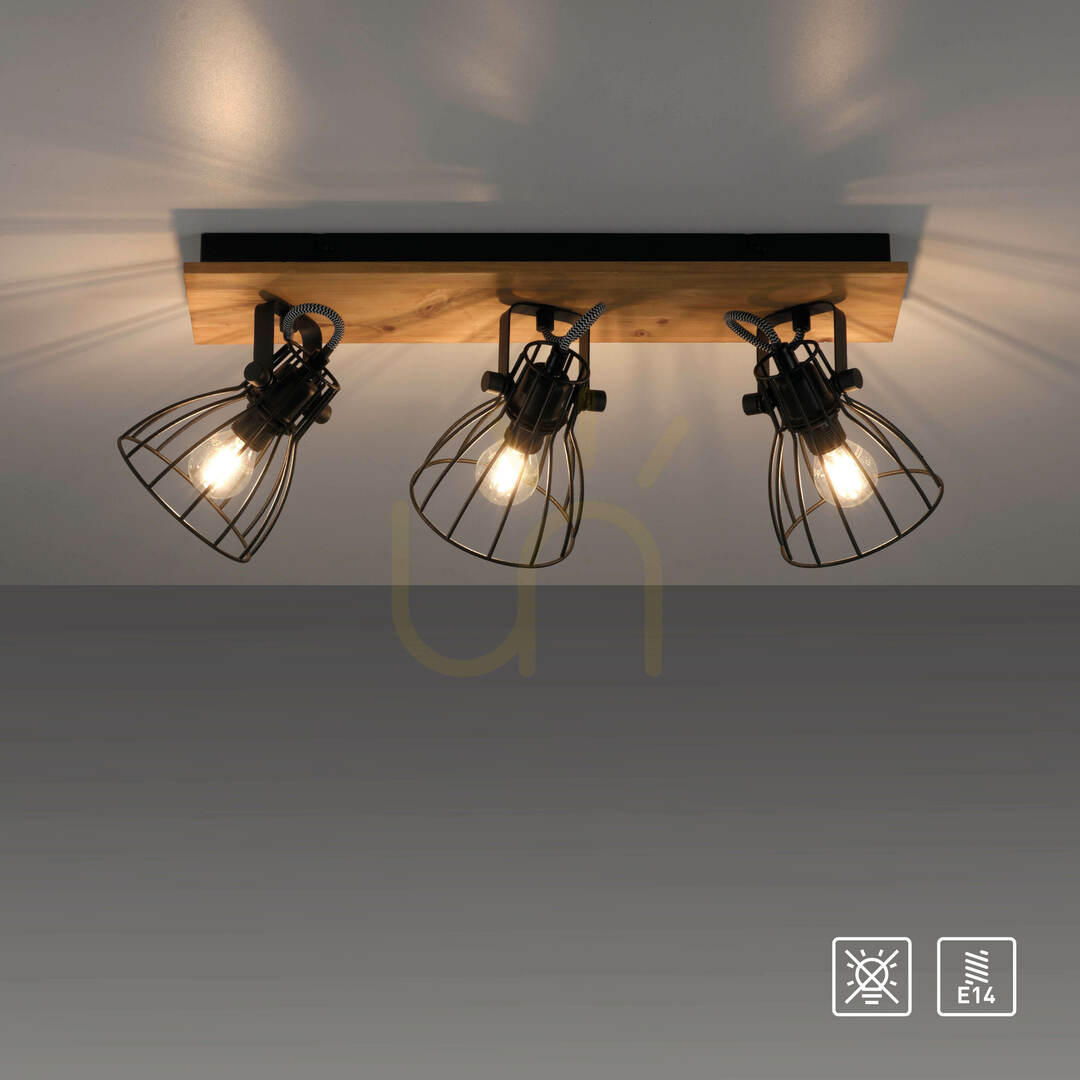 Show TARO Plafond 15119-18 Black 3xE14 TARO Plafond 15119-18 Black 3xE14