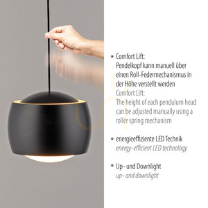 Zuma Line BALLINI 15260-18 black LED pendant light 7 W small 3