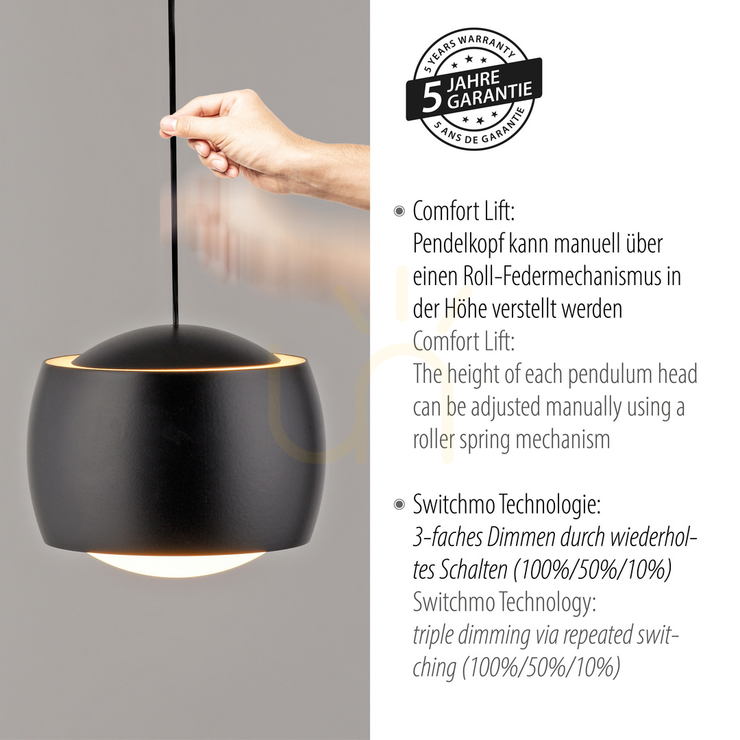 Show BALLINI Pendant Lamp 15262-18 Black 5xLED BALLINI Pendant Lamp 15262-18 Black 5xLED