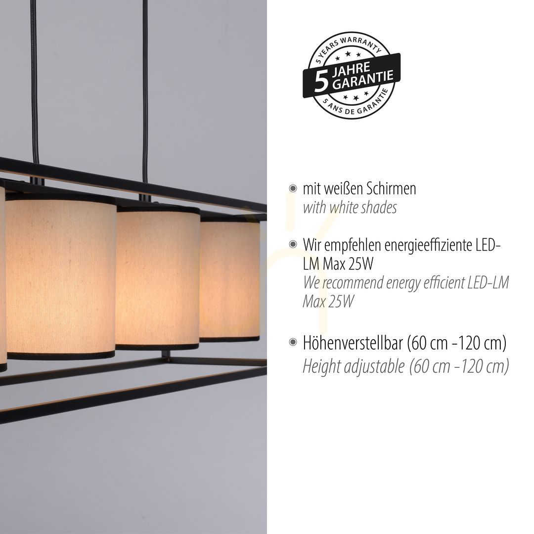 Show RAVEN Pendant Lamp 15305-18 Beige 4xE27 RAVEN Pendant Lamp 15305-18 Beige 4xE27