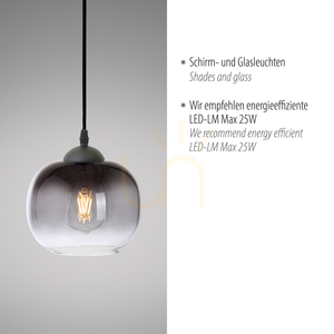 ZEA Pendant Lamp 15420-18 Black 1xE27 small 3