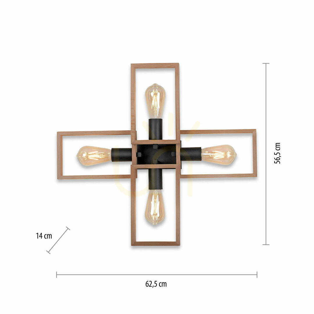 Preview Plafond FRANKY 15656-18 Black 4xE27 Plafond FRANKY 15656-18 Black 4xE27