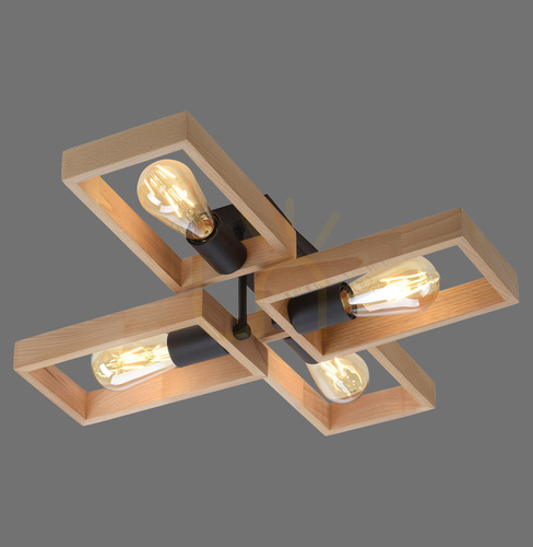Check Plafond FRANKY 15656-18 Black 4xE27