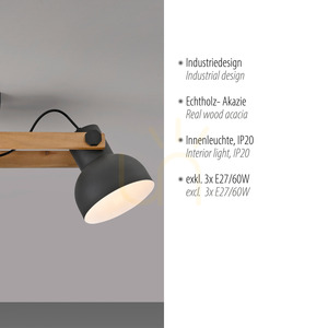 Plafond CUP 2.0 15745-18 Black 3xE27 small 3