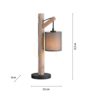 GREEN TRIB Table Lamp 15784-29 Wood 1xE27 small 7