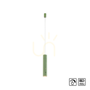 JUST LIGHT ATTACH 18281-43 rechargeable LED pendant light, sage green, dimmable small 1