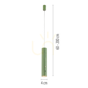 JUST LIGHT ATTACH 18281-43 rechargeable LED pendant light, sage green, dimmable small 8