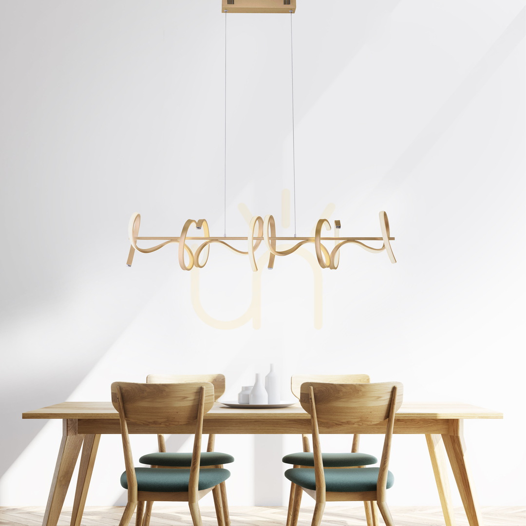 Check CURLS 19033-60 Brass 4xLED Pendant Lamp CURLS 19033-60 Brass 4xLED Pendant Lamp