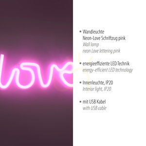 NEON-LOVE wall lamp 85021-87 Pink 1xLED 3 NEON-LOVE wall lamp 85021-87 Pink 1xLED small 3